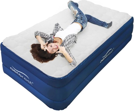 Luchtbed eenpersoons met afneembare topper - 210 cm - Elektrische pomp - Inclusief draagtas - Comfortabel en stevig van Intex