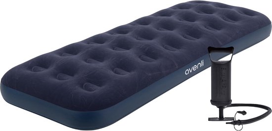 Luchtbed Eenpersoons met Handpomp - Comfortabel Opblaasbaar Matras voor Kamperen en Logeren (Blauw)