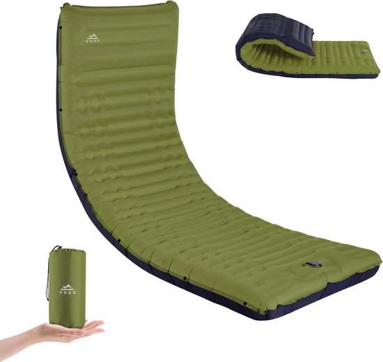 Luchtbed extra dikte 10 cm opblaasbaar lichtgewicht waterdicht met pomp - camping slaapmat voor backpacken en wandelen van De Waard