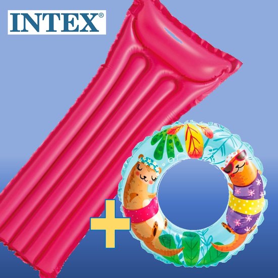 Luchtbed + GRATIS Zwemband | Opblaasband | INTEX | Zwemmen | Zwembad ring | Set van 2 van Intex
