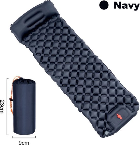 Luchtbed - Inbouw pomp - Camping slapen - 190x58x5 - Navy van Tweepiks