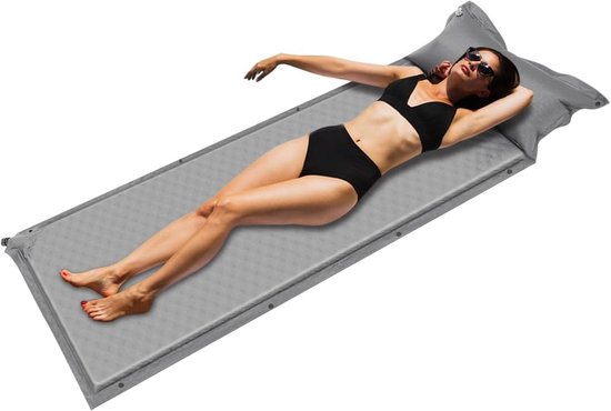 Luchtbed - Luchtmatras - Kamperen - Zelfopblazend - 192 x 66 cm - Grijs