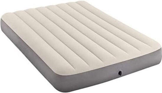 Luchtbed met Ingebouwde Pomp - Luchtbed Zelfopblaasbaar - Slaapmat Zelfopblazend - Luchtbed 1 Persoons - 191L x 137B x 25Th cm - Grijs van Intex