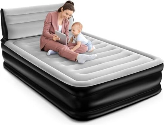 Luchtbed met Ingebouwde Pomp - Luchtbed Zelfopblaasbaar - Slaapmat Zelfopblazend - Luchtbed 2 Persoons -‎190 x 137 x 82 cm; 7,71 kilogram - Zwart van Intex