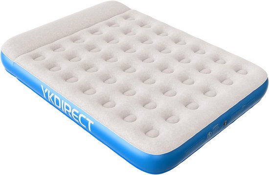 Luchtbed - Opblaasbaar matras - Kamperen en reizen - Ingebouwd kussen - 190 x 100 cm - Blauw