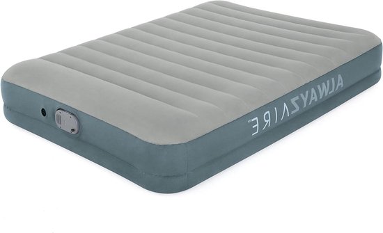Luchtbed - Opblaasmatras - Kamperen logeren - Ingebouwde pomp - 203x152x36 cm - Grijs