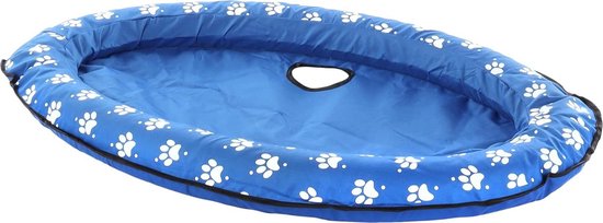 Luchtbed ovaal blauw 100 x 65 x 13 cm met afsluitbare sluiting voor honden - geschikt tot 15 kg. van Topmast