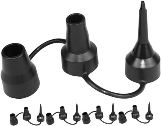 Luchtbed Pomp Sproeiers - Opblaasnozzles Vervanging - Snel Opblazen - Set van 5 stuks - 8.5 cm - Zwart