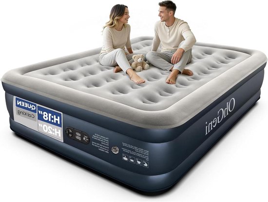 Luchtbed Queen - Opblaasbaar matras - Gasten ontvangen - Geïntegreerde pomp - 457 cm hoog - Blauw
