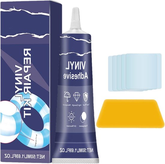 Luchtbed Reparatieset - Opblaasbare Patchkit - Lekkages Dichten - Waterdichte Sterke Lijm - 50 ml Lijm 5 Pleisters - As Picture