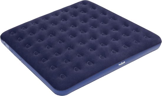 Luchtbed Tweepersoons - Opblaasbaar Matras - Kamperen en Logeren - Velours Toplaag - 203 x 183 x 22 cm - Blauw