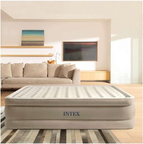 Luchtbed Ultra Plush Bed Queen 230 V, beige, 203 x 152 x 46 cm van Intex