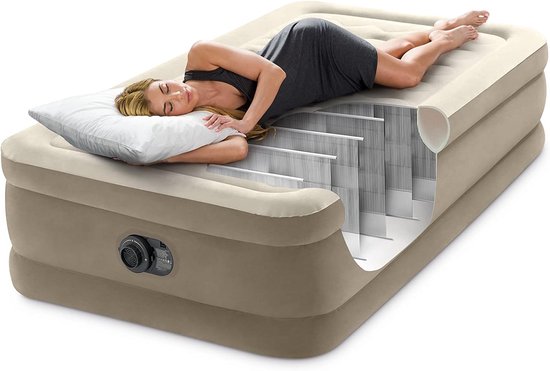luchtbed, Ultra Plush krachtige pomp, 1-persoons, 99cm x 191cm x 46cm van Intex