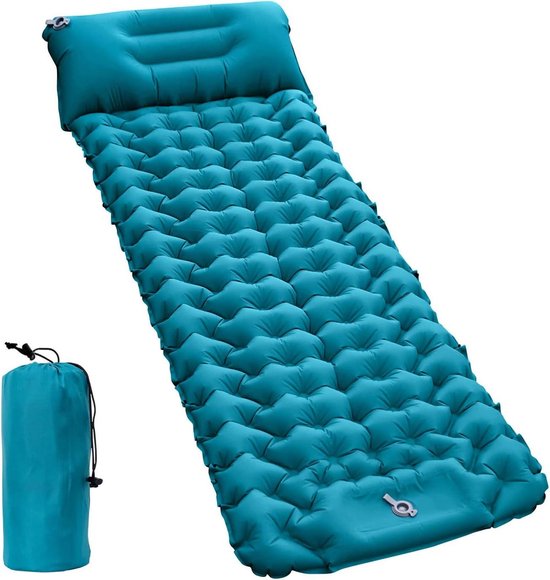 Luchtbed Vochtbestendig Draagbare Matras voor Camping en Wandelen - Pauwblauw Nylon Opblaasbaar Luchtkussen voor Outdoor Avonturen van Merkloos
