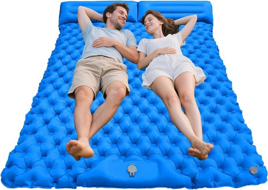 Luchtbed voor 2 Personen - Kampeerbed Reisbed - Outdoor Slapen - Geïntegreerd Kussen - 190 x 120 x 5 cm