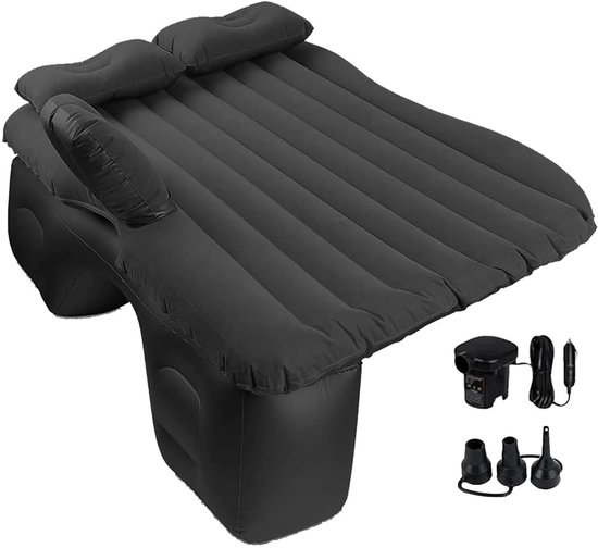 Luchtbed voor In De Auto - Zwart - Opblaasbaar Autobed - Bed voor De Achterbank - 12V Elektrische Luchtpomp - Comfortabel Camping Slaapmatras - Matras voor Onderweg - Luchtmatras van Merkloos