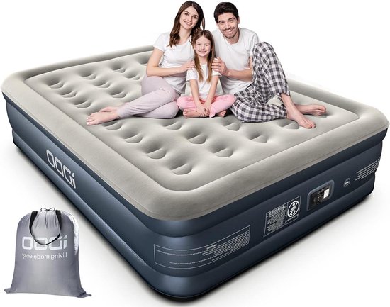Luchtbed zelfopblazend met elektrische luchtpomp - opblaasmatras voor camping vakanties - 203 x 152 x 38 cm 295 kg maximaal