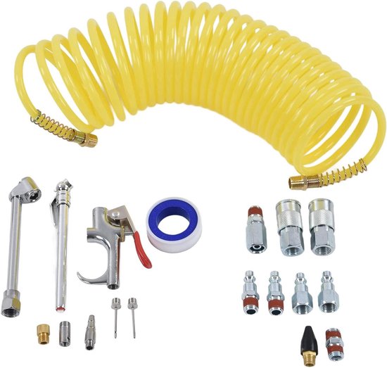 Luchtcompressor Accessoires - Pneumatisch Gereedschap - Banden Oppompen - Industriële Kwaliteit - 25 ft Slang - Niet gespecificeerd van Merkloos