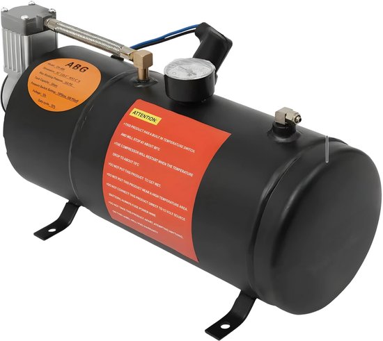 Luchtcompressorpomp met tank - Voor trein- en vrachtwagenhoorns - Krachtige luchtaanvoer - Met pomp en luchttank van Merkloos