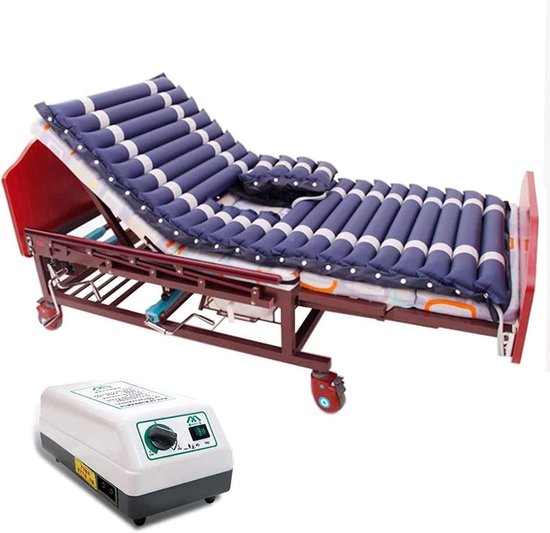 Luchtdrukmatras - Wisselende drukmatras - Doorligwonden Voorkomen - 130 Luchtcellen - Standaard Bed - Grijs