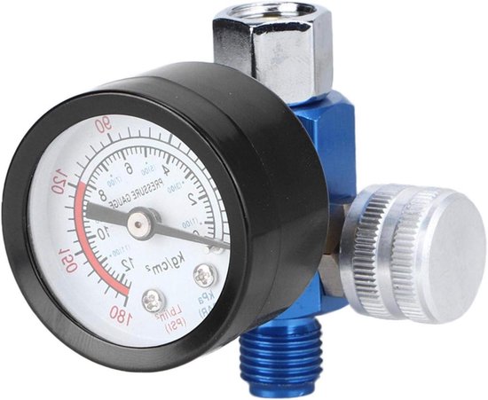 Luchtdrukregelaar - Manometer Spuitpistool - Perslucht Regelen - Compacte Structuur - 0-11 BAR - Aluminium