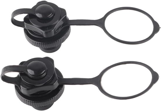 Luchtklep Opblaasbare Boot - Ventiel Kajak Luchtplug - Watersport Uitrusting - Met Dop en Schroefdraad - 22 mm Diameter - Zwart