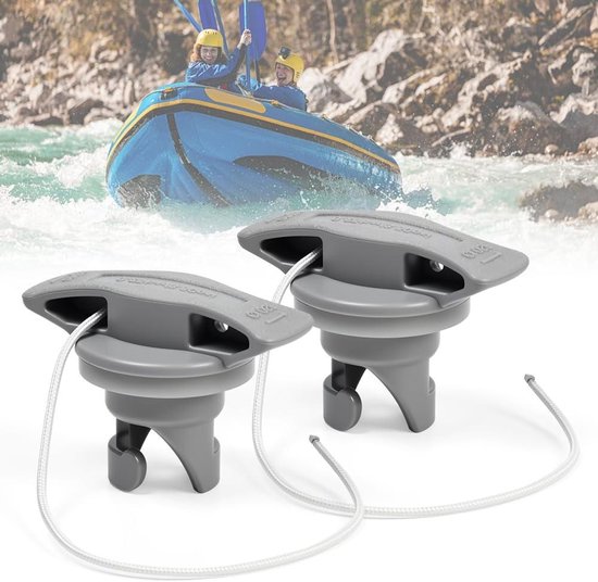 Luchtklep Opblaasbare Boot - Ventiel Spiraalpluggen - Watersport Accessoires - Dubbele Afdichtingstechniek - 53.5 x 35 x 30 mm - Grijs