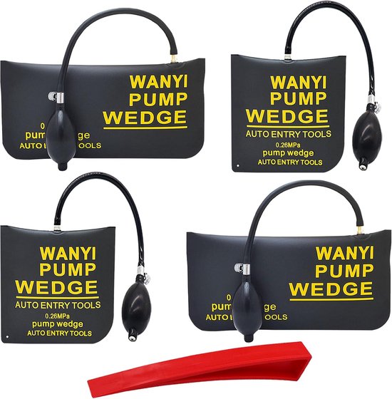 Luchtkussen Hefkit - Pomp Wig - Zware Voorwerpen Tillen - 304 RVS Ventiel - 2 Plaats 2 Rechthoek - Zwart van Merkloos