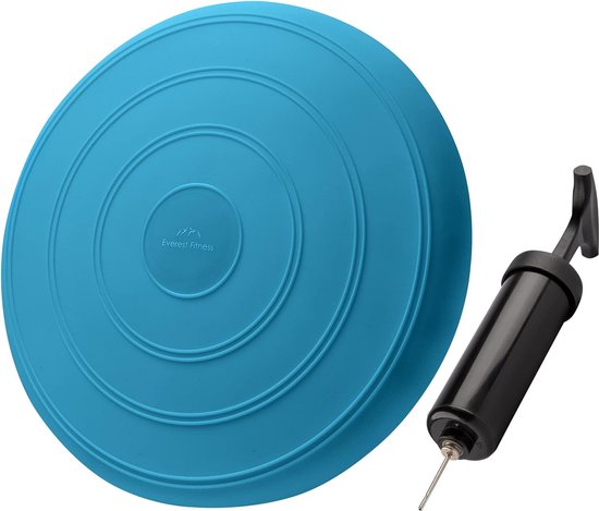 Luchtkussen, opblaasbaar, 33 cm diameter, met luchtpomp, balanskussen, trainingskussen, zitting en rugleuning van Merkloos