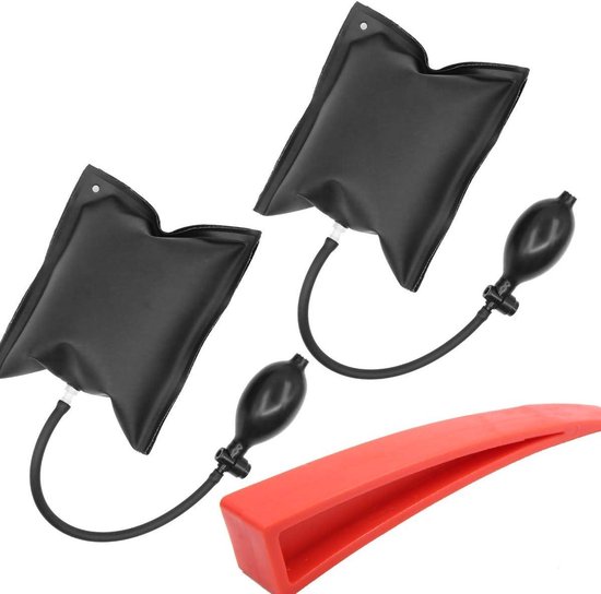 Luchtkussen Set - Luchtwig Pomp - Deuren Monteren - Precisie Uitlijning - 16x15cm - Zwart