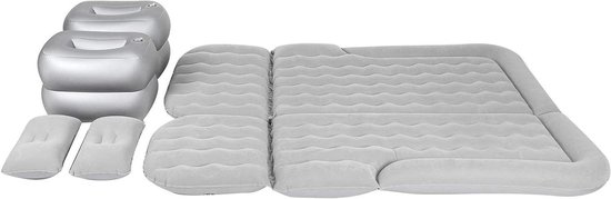 Luchtmatras Auto - Opblaasbaar Bed - Reizen en Kamperen - Elektrische Pomp - 174x126cm - Grijs