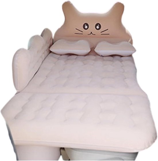 Luchtmatras Auto - Reisbed Kinderen - Comfortabel Slapen - Opvouwbaar Ontwerp - 170x80cm - Beige