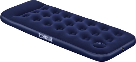 Luchtmatras Junior Twin Size met ingebouwde voetpomp en kussen - eenpersoons - voor binnen en buiten van Merkloos