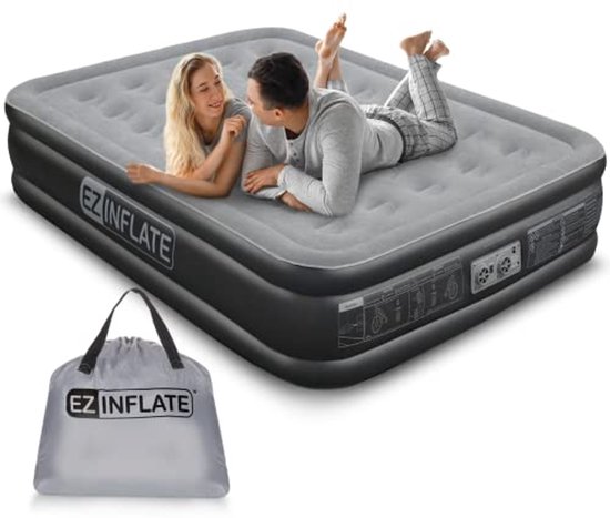Luchtmatras Met Ingebouwde Pomp - Luxe Opblaasbaar Bed Voor Thuis, Camping & Reizen