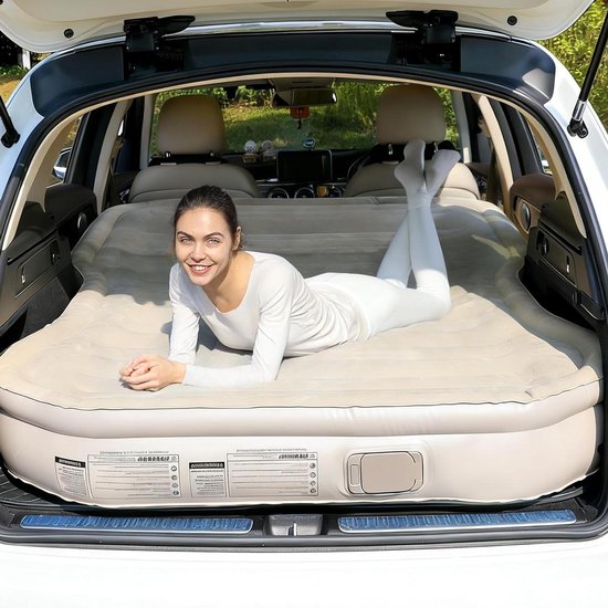 Luchtmatras met pomp - Auto luchtbed - Kamperen en reizen - Zelfopblazend - 22 cm dik - Kaki