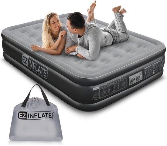 Luchtmatras met pomp - Opblaasbaar bed - Logeren en kamperen - Dubbel hoog design