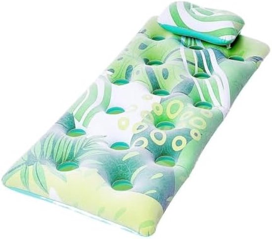 Luchtmatras met rugleuning, luchtmatras, zwembad, groene opblaasbare waterhangmat, opblaasbare zwembadligstoel, float zwemmat, 168 x 79 cm van Intex