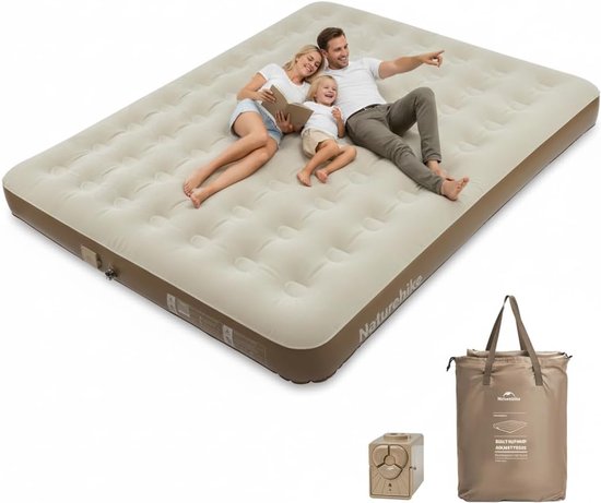 Luchtmatras - Opblaasbaar bed - Kamperen en thuis - Ingebouwde pomp - Extra groot - Bruin van Merkloos