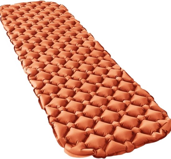 Luchtmatras Opvouwbaar - Kampeer Matras Reismat - Outdoor Slapen - Ultralicht Vochtbestendig - One Size - Oranje