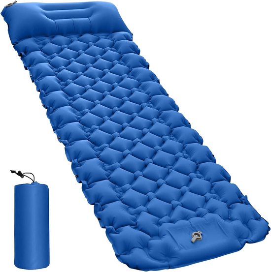 Luchtmatras Slaapmat - Kampeer mat - Buitenactiviteiten - Zelfopblaasbaar - 77 inch - Blauw
