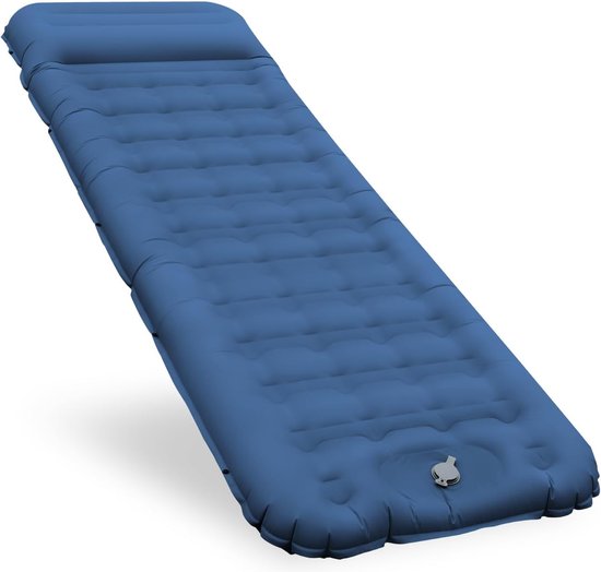 luchtmatras, zelfopblazend, comfortabel, 12 cm, verdikt, opblaasbaar matras met voetpomp en hoofdkussen, waterdicht, campingmatras, outdoor, ultralichte slaapmat voor tent en strand van Hikenture