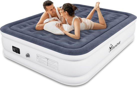 Luchtmatras, zelfopblazend, luchtbed met geïntegreerde elektrische luchtpomp, opblaasbaar matras bed met opbergtas voor camping logeerbed van FEActive