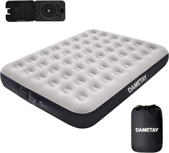Luchtmatras zelfopblazend met elektrische luchtpomp: zelfopblaasbaar luchtbed luchtbed opblaasbaar matras voor 2 personen logeerbed voor camping reizen thuis 203 x 152 x 25 cm van Merkloos