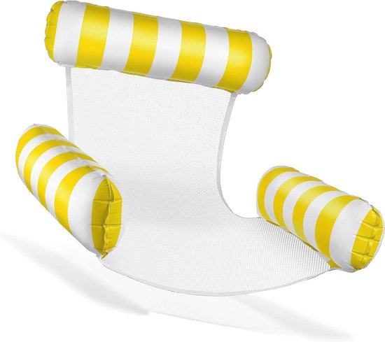 Luchtmatras Zwembad - Opblaasstoel Water - Water Ontspanning - 3-in-1 Design - Max 150kg - Geel