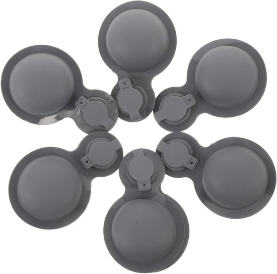Luchtmatrasventielen - Vervangende mondstukken - Opblaasartikelen - Snel opblaas- en leegloopmechanisme - 6 stuks - Grijs van Merkloos