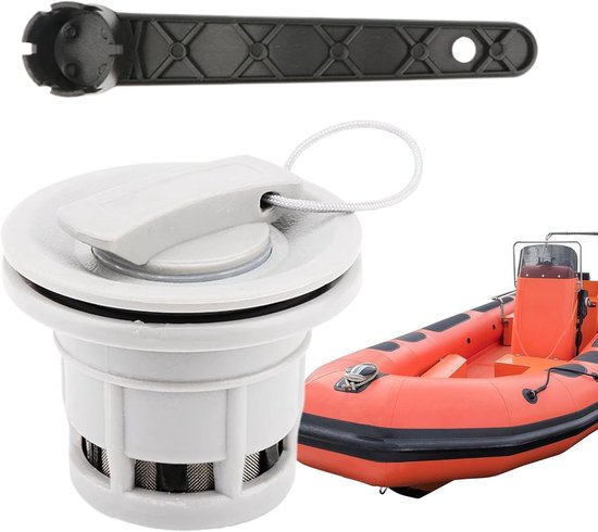 Luchtplug Kajak - Ventiel Opblaasboot - Watersport Uitrusting - Zelfvergrendelende Afdichting - 6 Gaten - Zwart