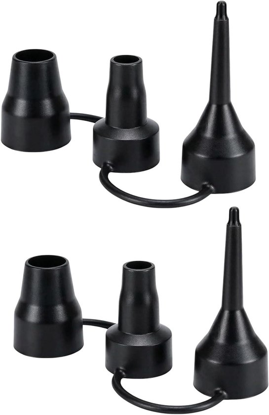 Luchtpomp Adapter Set - Ventiel Converter - Watersport Accessoires - 3 Maten Inbegrepen - 3 Stuks - Zwart