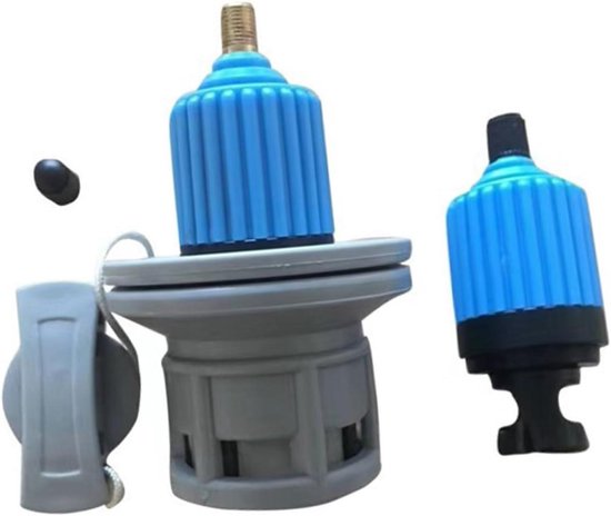 Luchtpomp Adapter - Ventiel Opblaasbaar - Watersport Accessoires - Standaard Schrader Fitting - 3.4 x 7.8 cm - Blauw