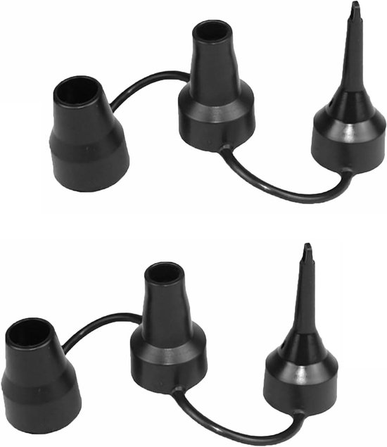 Luchtpomp Mondstuk - Vervangende Adapters - Opblaasbare Artikelen Vullen - Veelzijdige Set - 2 Stuks - Zwart