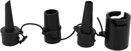 Luchtpomp Mondstukken Set - Ventiel Adapter - Opblaasbare Dingen Vullen - 3 Verschillende Maten - 25 g - Zwart van Merkloos